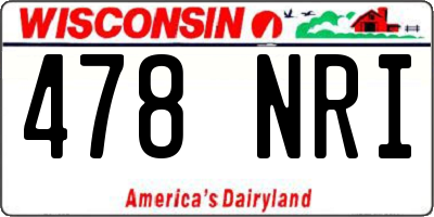 WI license plate 478NRI