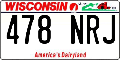 WI license plate 478NRJ