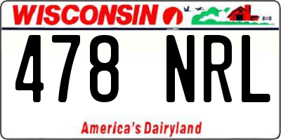 WI license plate 478NRL