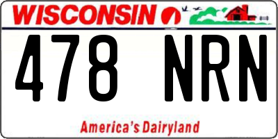 WI license plate 478NRN