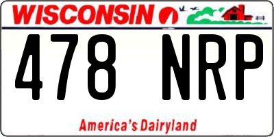 WI license plate 478NRP