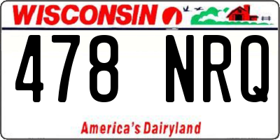 WI license plate 478NRQ
