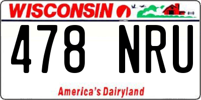 WI license plate 478NRU