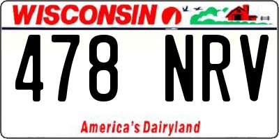 WI license plate 478NRV