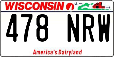 WI license plate 478NRW