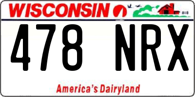 WI license plate 478NRX