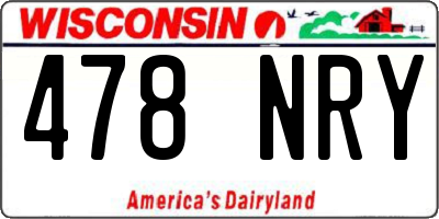 WI license plate 478NRY