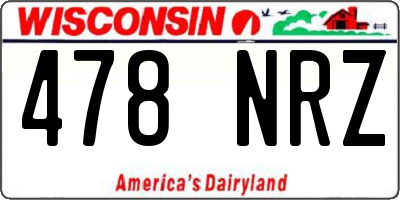 WI license plate 478NRZ