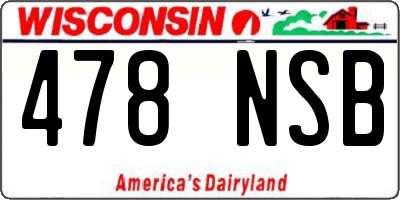 WI license plate 478NSB