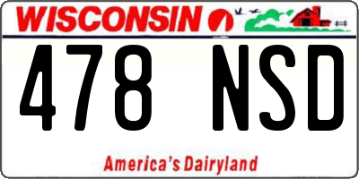 WI license plate 478NSD