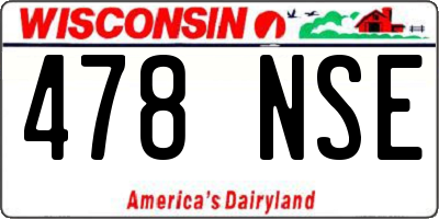 WI license plate 478NSE