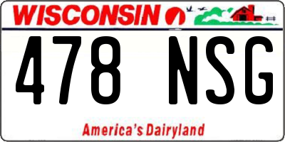 WI license plate 478NSG