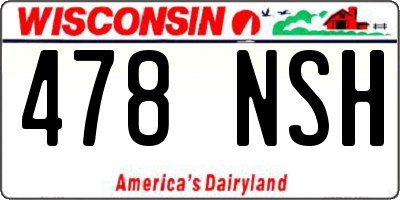 WI license plate 478NSH