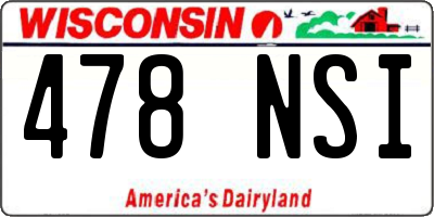 WI license plate 478NSI