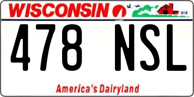 WI license plate 478NSL