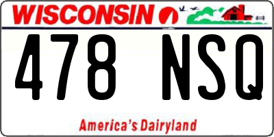 WI license plate 478NSQ