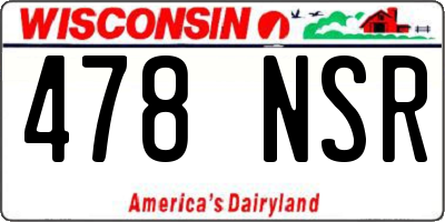 WI license plate 478NSR