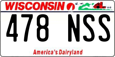 WI license plate 478NSS