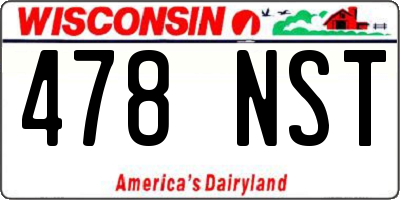 WI license plate 478NST