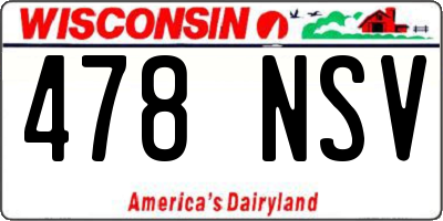 WI license plate 478NSV