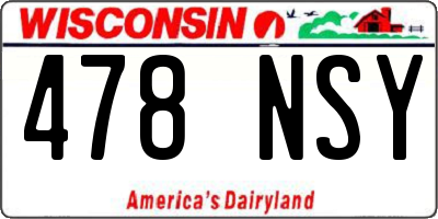WI license plate 478NSY
