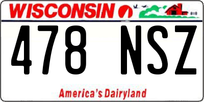WI license plate 478NSZ