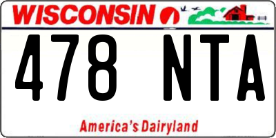 WI license plate 478NTA