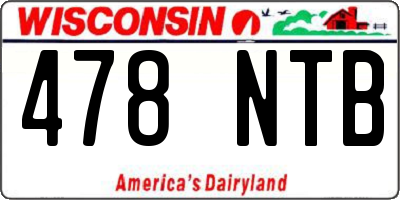 WI license plate 478NTB