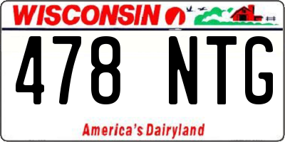 WI license plate 478NTG