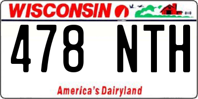 WI license plate 478NTH