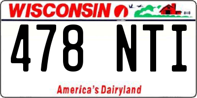 WI license plate 478NTI
