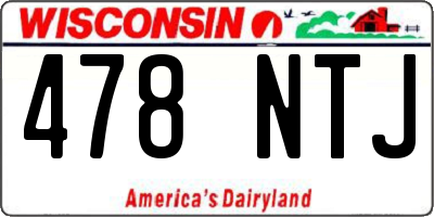 WI license plate 478NTJ