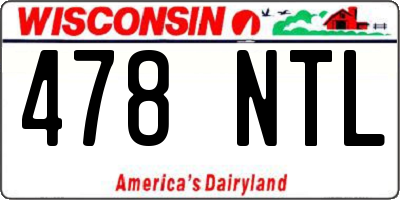 WI license plate 478NTL