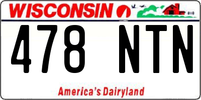 WI license plate 478NTN