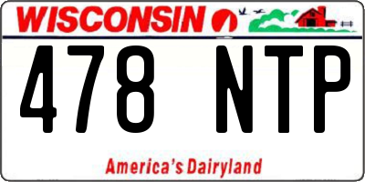 WI license plate 478NTP