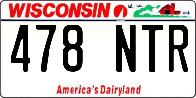 WI license plate 478NTR