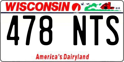 WI license plate 478NTS