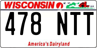 WI license plate 478NTT