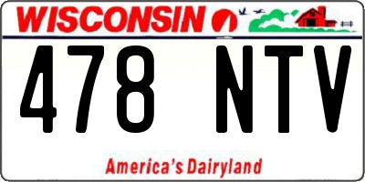 WI license plate 478NTV