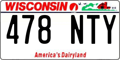 WI license plate 478NTY
