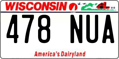 WI license plate 478NUA