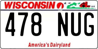 WI license plate 478NUG