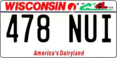 WI license plate 478NUI