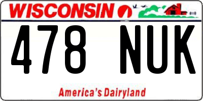 WI license plate 478NUK