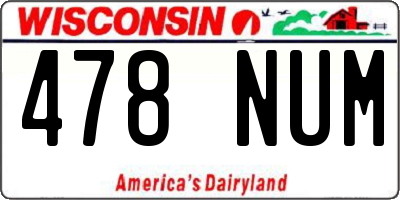 WI license plate 478NUM
