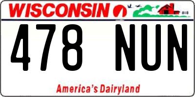 WI license plate 478NUN