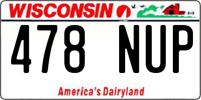 WI license plate 478NUP