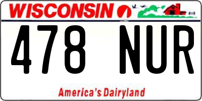 WI license plate 478NUR