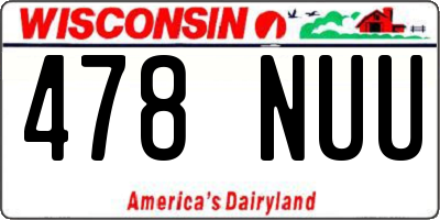 WI license plate 478NUU