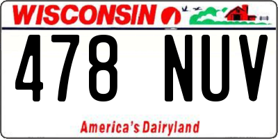 WI license plate 478NUV